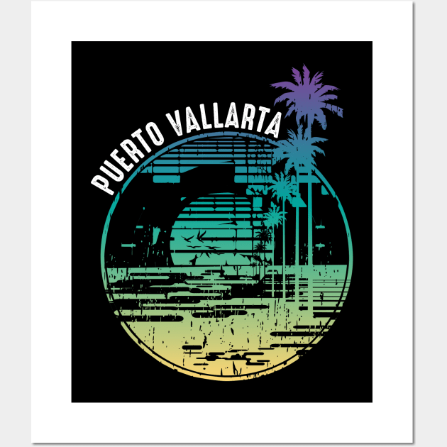 Puerto Vallarta Mexico Beach Palm Tree Vacation Wall Art by FilsonDesigns